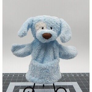 Baby Gund Let's Play Puppets Scooter Blue Puppy Dog Plush Animal #58484 Pocket